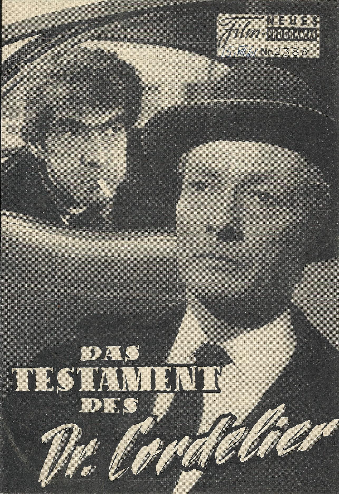 2386: Das Testament des Dr. Cordelier (Jean Renoir) Jean - Louis Barrault, Teddy Bilis, Jean Topart, Dominique Dangon, Michel Vitold, Jacques Dannoville