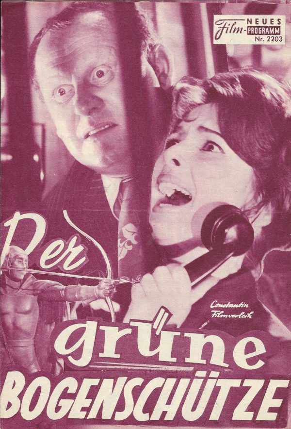 2203: Der grüne Bogenschütze ( Edgar Wallace ) Karin Dor,, Gert Fröbe, Klausjürgen Wussow, Eddi Arent, Harry Wüstenhagen, Wolfgang Völz, Charles Pallent, Stanislav Ledinek, Hans Epskamp, Edith Teichmann