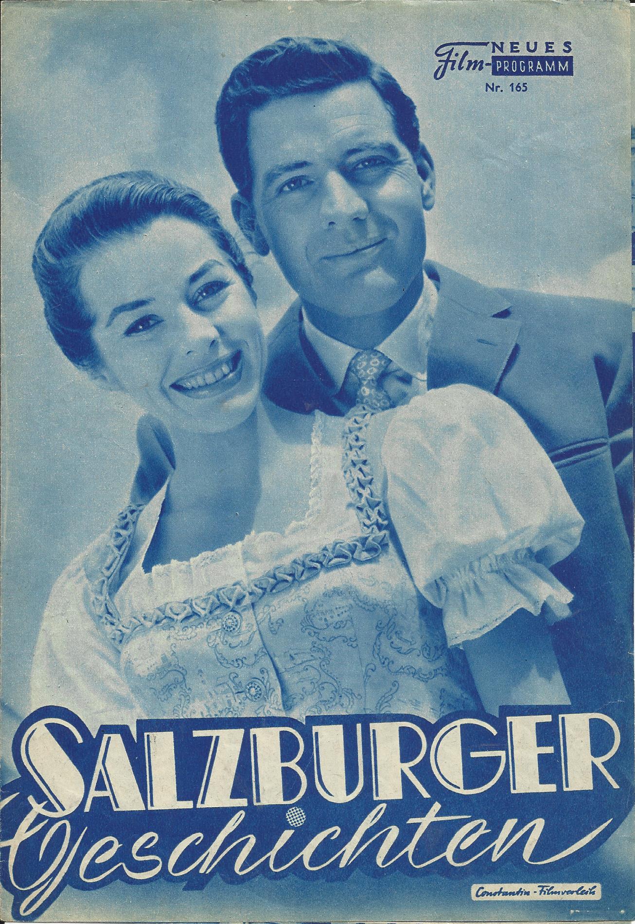 165: Salzburger Geschichten (Kurt Hoffmann) ( blau ) Marianne Koch, Lisl Karlstadt, Paul Hubschmid, Peter Mosbacher, Richard Romanowsky, Adrienne Gessner, Helmut Lohner, Anneliese Egerer, Eva Maria Meineke, Frank Holms, Theodore Danegger, Vera Comployer