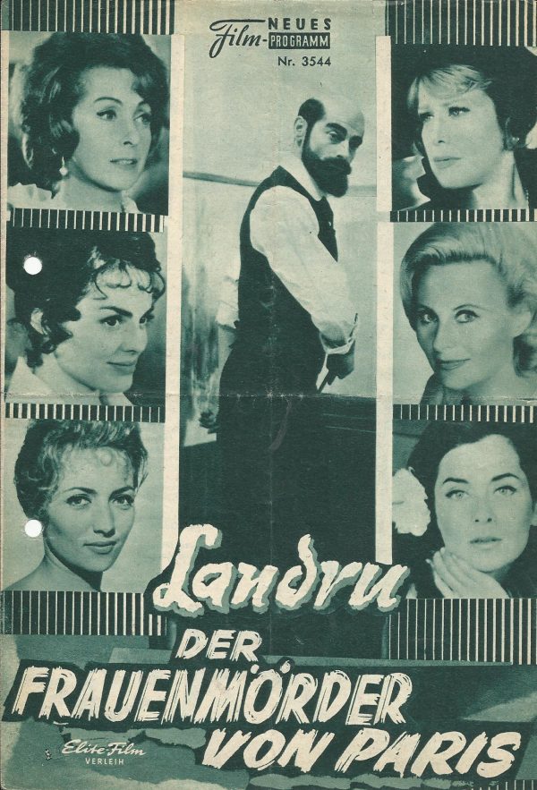 3544: Landru der Frauenmörder von Paris (Claude Chabrol) Danielle Darrieux, Charles Denner, Michéle Morgan, Hildegard Knef, Juliette Mayniel, Catherine Rouvel, Denise Provence, Stephane Audran, Francoise Lugagne, Gisele Sandre, Jean-Louis Maury, Raymond