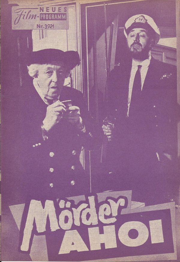 3921: Mörder Ahoi (George Pollock) Margaret Rutherford, Lionel Jeffries, Charles Tingwell, Stringer Davis, William Mervyn, Francis Mathews, Terence Edmund, Tony Quinn, Joan Benham, Gerard Cross