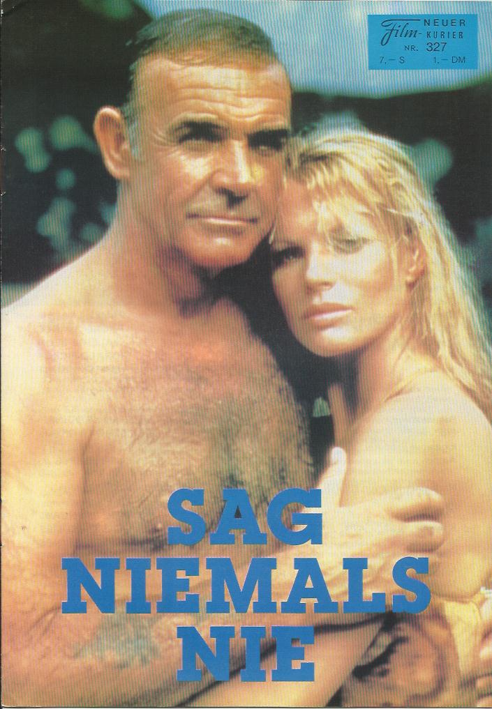 327: James Bond 007 Sag niemals Nie ( Ian Fleming ) Sean Connery, Max von Sydow, Klaus Maria Brandauer, Bernie Casey, Alex McCowen, Edward Fox, Pamela Salem, Barbara Carrera, Kim Basinger, Rowan Atkinson,