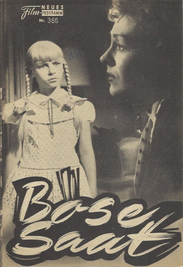 366: Böse Saat (Teh Bad Seed) (Mervyn Le Roy) Nancy Kelly, Patty McCormack, Paul Fix, Henry Jones, Eileen Heckart, Evelyn Varden, William Hopper, Jesse White, Gage Clarke, Joan Croyden, Frank Cady