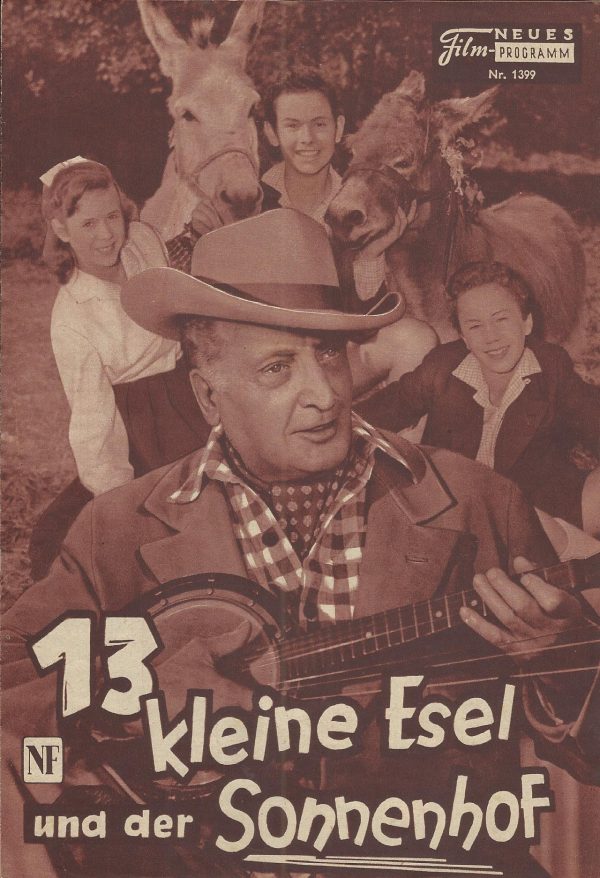 1399: 13 kleine Esel und der Sonnenhof (Hans Deppe) Hans Albers, Karin Dor, Marianne Hoppe, Gunnar Möller, Günther Lüders, Werner Peters, Joseph Offenbach, Robert Meyn, Josef Dahmen, Erna Sellmer, Marga Massberg