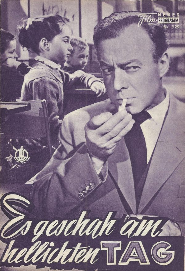 929: Es geschah am hellichten Tag ( Friedrich Dürrenmatt ) ( Violett ) Heinz Rühmann, Michel Simon, Ewald Balser, Gert Fröbe, Berta Drews, Siegfried Lowitz, Maria Rosa Salgado, Anita von Ow, Barbara Haller, Heinrich Gretler