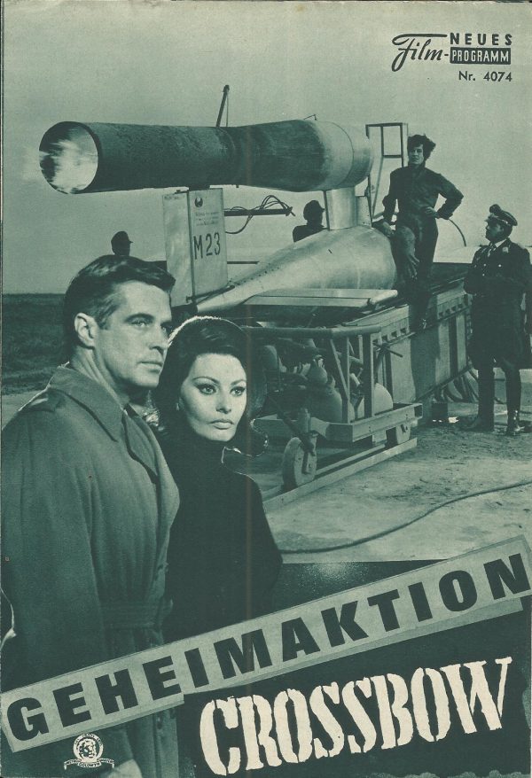 4074: Geheimaktion Crossbow (Michael Anderson) Sophia Loren, George Peppard, Trevor Howard, John Mills, Richard Johnson, Tom Courtenay, Jeremy Kemp, Richard Todd, Lilli Palmer, Barbara Rütting