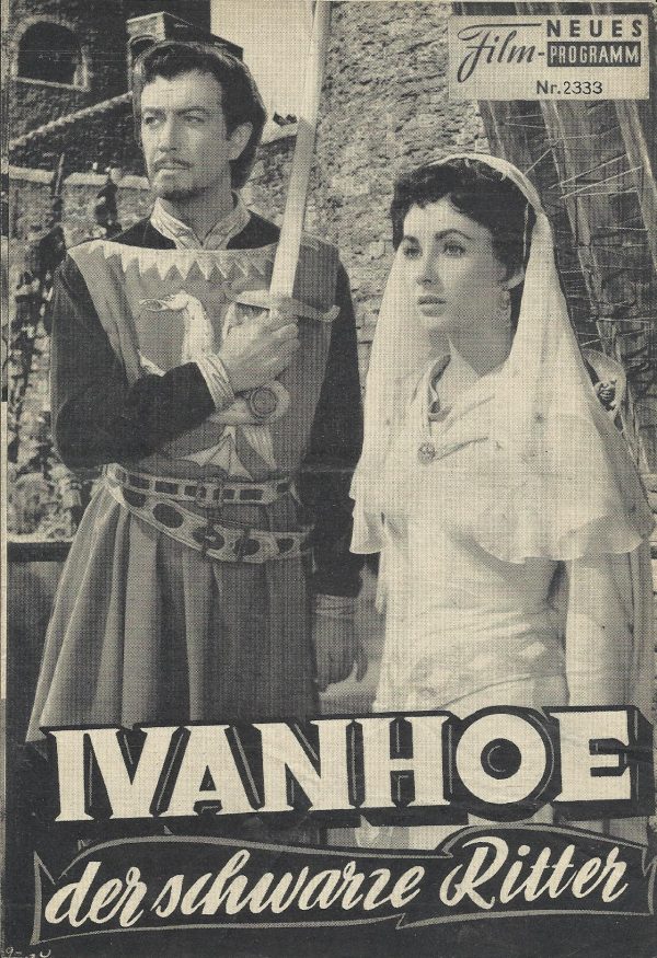 2333: IVANHOE, der schwarze Ritter (Richard Thorpe) Robert Taylor, Elisabeth Taylor, Joan Fontaine, George Sanders, Emlyn Wiliams, Robert Douglas, Finlay Currie, Felix Aylmer, Norman Wooland, Harold Warrender, Guy Rolfe