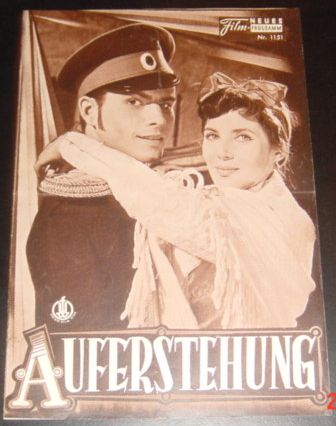 1151: Auferstehung (Rolf Hansen) Horst Buchholz, Myriam Bru, Jean Murat, Edith Mill, Ruth Niehaus, Robert Freytag, Lea Massari, Marisa Merlini, Günther Lüders, Til Kiwe, Gabrielle Dorziat, Antonio Cifariella, Rudolf Rhomberg, Elisabeth Flikenschildt