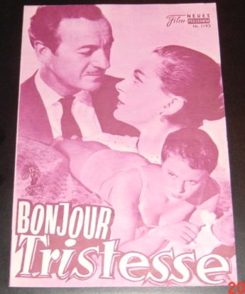 1193: Bonjour Tristesse (Otto Preminger) Deborah Kerr, David Niven, Jean Seberg, Mylene Demongeot, Geoffrey Horne, Juliette Greco, Walter Chiari, Jean Kent, Martita Hunt, David Oxley, Elga Andersen, Jeremy Burnham, Roland Culver, Eveline Eyfel