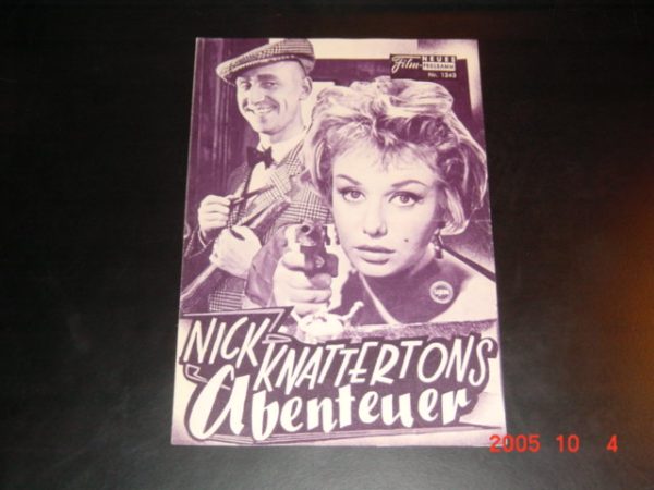 1243: Nick Knatterton Abenteuer (Hans Quest) Karl Lieffen, Gert Fröbe, Susanne Cramer, Maria Sebaldt, Wolfgang Wahl, Günter Pfitzmann, Stanislav Ledinek, Hans von Borsody, Herta Konrad, Gerd Wiedenhofen, Hubert Mittendort, Werner Fuetterer, Martin Hirthe