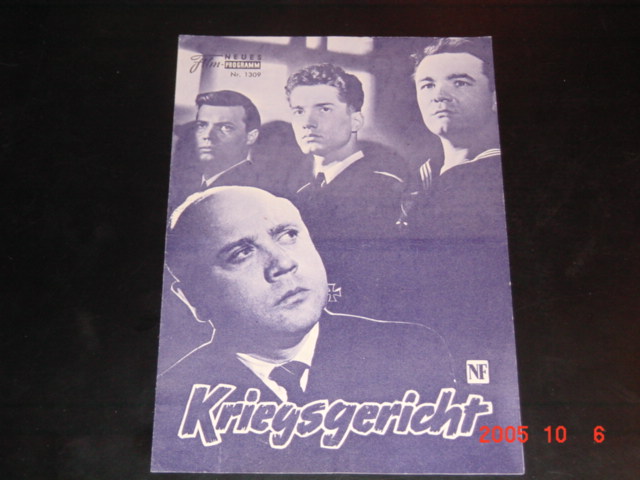 1309: Kriegsgericht (Kurt Meisel) Karlheinz Böhm, Christian Wolff, Klaus kammer, Hans Nielsen, Charles Regnier, Werner Peters, Carl Wery, Herbert Tiede, Martin Benrath, Berta Drews, Edith Hancke, Robert Meyn, Raider Müller