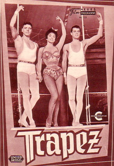 153: Trapez (Sir Carol Reed) ( Rosaviolett ) Gina Lollobrigida, Tony Curtis, Burt Lancaster, Thomas Gomez, Katy Jurado, John Puleo, Minor Watson, Gerard Landry