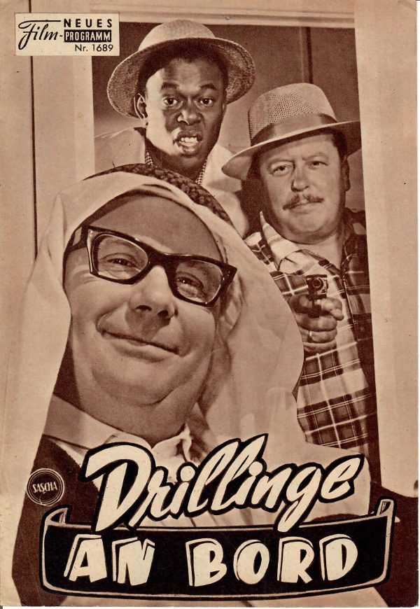 1689: Drillinge an Bord (Hans Müller) Heinz Erhardt, Ann Smyrner, Peter Carsten, Trude Herr, Paul Dahlke, Günter Pfitzmann, Billy Mo, Ingrid van Bergen, Paul Westermeier, Ralf Wolter, Günther Jerschke