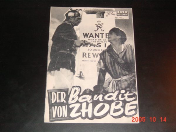 1704: Der Bandit von Zhobe (John Gilling) Victor Mature, Anne Aubrey, Anthony Newland, Norman Wooland, Dermot Walsh, Walter Gotell, Sean Kelly, Paul Stassino, Laurence Taylor, Dennis Shaw, Murray Kash, Maya Koumani