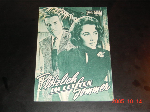 1832: im letzten Sommer (Joseph L. Mankiewicz) Elisabeth Taylor, Katherine Hepburn, Montgomery Clift, Albert Dekker, Mercedes McCambridge, Gary Rymond, Mavis Villiers, Patricia Marmont, Joan Young, Sheila Robbins, David Cameron