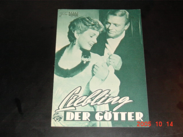 1850: Liebling der Götter (Gottfried Reinhardt) Ruth Leuwerik, Peter van Eyck, Harry Meyen, Hannelore Schroth, Robert Graf, Leonard Steckel, Willy Fritsch, Werner Fuetterer, Friedrich Domin, Elsa Wagner, Lia Eibenschütz, Bruno W. Panetel, HAns Hamacher