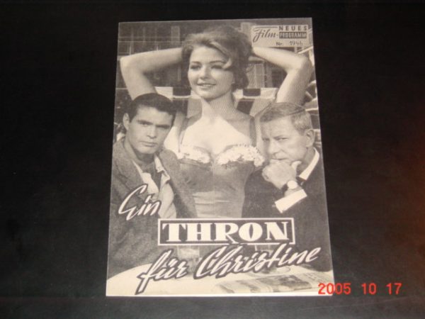 1946: Thron für Christine (Luis Cesare Amadori) Christine Kaufmann, Dieter Borsche, Angel Aranda, Zully Moreno, Peter René Körner, Ingrid Ahrens, Josefine Diaz, Félix Dafauce, Mercedes Munoz Cassillo, José Ramirez
