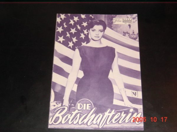 1994: Die Botschafterin (Harald Braun) Nadja Tiller, Hansjörg Felmy, James Robertson Justice, Irene von Meyendorff, Wilhelm Borchert, Günther Schramm, Martin Berliner, Brigitte Rau, Harald Maresch, Hans Leibelt, Eva Pflug, Joseph Offenbach, Walter Tarrac