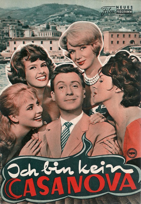 1495: Ich bin kein Casanova (Geza v. Cziffra) Peter Alexander, Maria Lane, Gerlinde Locker, Heinz Conrads, Mara Lane, Oskar Sima, Uschi Siebert, Ernst Waldbrunn, Lotte Lanz, Rolf Olsen, C. W. Fernbach, Edith Elmay