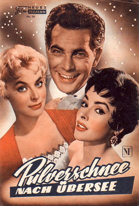 16: Pulverschnee nach Übersee (Hermann Leitner) (Farbe) Adrian Hoven, Marianne Hold, Mara Lane, Franz Muxeneder, Beppo Brem, Karl Schalder, Theodor Danegger, Gretl Theimer, Ewald Wenck, Ilse Petermell, Ludwig Groihsmaier, Boy Gobert, Fritz Eckhardt,