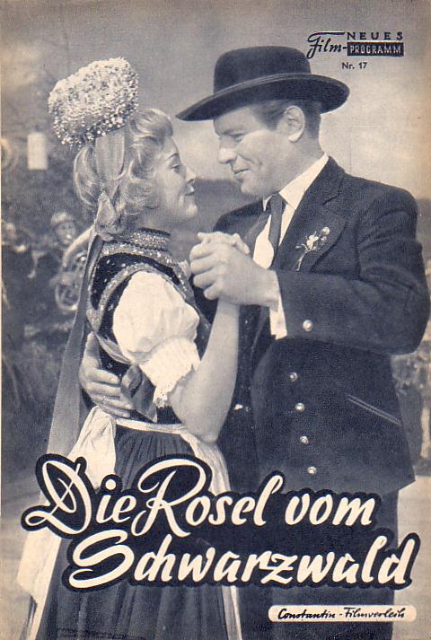 17: Die Rosel vom Schwarzwald (Rudolf Schündler) ( blau ) Herta Staal, Helmuth Schneider, Susi Nicoletti, Willy Reichert, Bibi Johns, Peer Schmidt, Wolfgang Wahl, Willy Rösner, Maria Sebaldt, Peter W. Staub, Elise Aulinger, Oscar Heiler, Kurt Pratsch- Ka