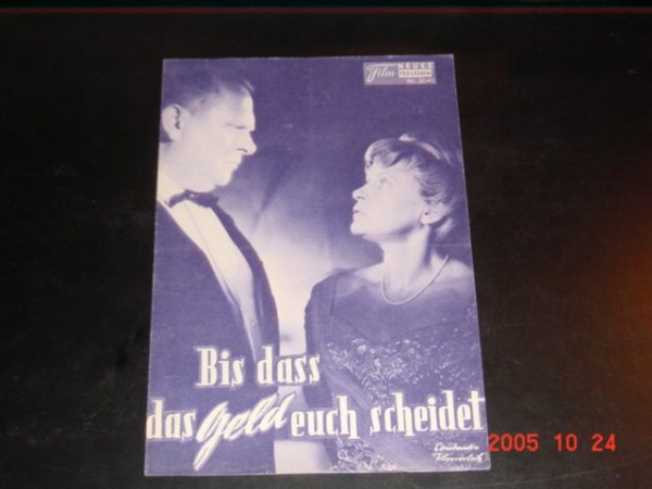 2040: Bis dass das Geld euch scheidet (Alfred Vohrer) Luise Ullrich, Gert Fröbe, Corny Collins, Christiane Nielsen, Wolfgang Lukschy, Leon Askin, Hans Hessling, Herbert Tiede, Peter Parak, Friedrich Schoenfelder, Fritz Ebert