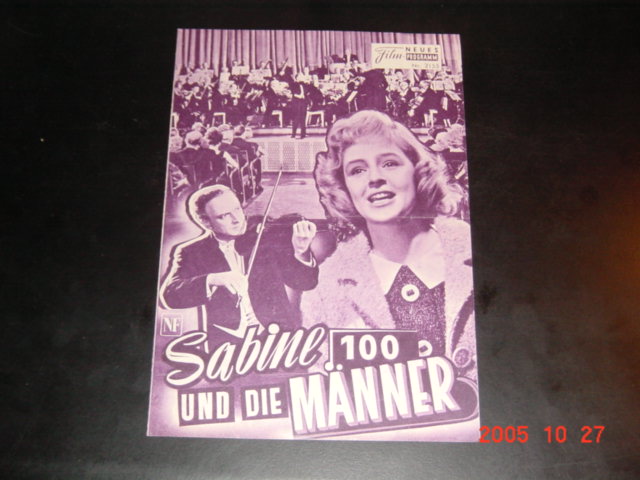 2155: Sabine und die 100 Männer (William Thiele) Sabine Sinjen, Paul Hörbiger, Dieter Borsche, Dietmar Schönherr, Gerhard Hortig, Klaus Dahlen, Hubert von Meyernick, Ernst Waldow, Friedrich Schönfelder, Karl Hellmer, K. G. Gensichen, Ernst Sattler, Erich