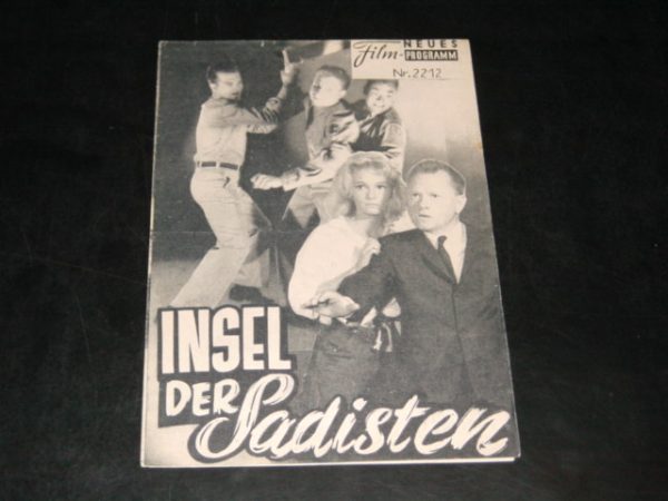 2212: Insel der Sadisten (Charles Haas) Mickey Rooney, Terry Moore, Dan Duryea, Yvette Mimieux, Conway Twitty, Jimmy Boyd, Harold Lloyd jr., Richard Jaeckel, Warren Berlinger, Christopher Dark, Jimmy Murphy, Elisha Cook jr., Jack Carr, Mason Allan Dineha