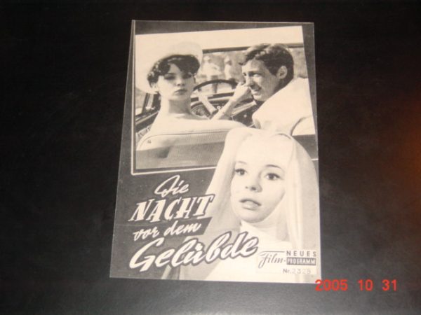 2328: Die Nacht vor dem Gelübde (Alberto Lattuada) Pascale Petit, Jean Paul Belmondo, Hella Petri, Massimo Girotti, Lilla Brignone