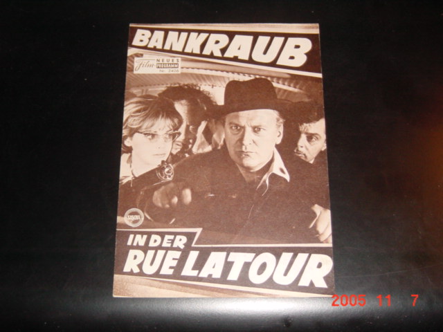 2406: Bankraub in der Rue Latour (Curd Jürgens) Klaus Kinski, Fritz Rémond, Peer Schmidt, Ingeborg Schöner, Christiane Nielsen, Inge Brandenburg, Charles Regnier, Carl Lange, Ursula Herking, Tania Corvin, Herbrt Weißbach, Bum Krüger, Otto Stern, Almuth Be