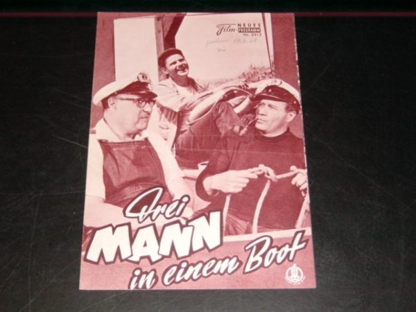 2412: Drei Mann in einem Boot (Helmut Weiss) Heinz Erhardt, Walter Giller, Hans-Joachim Kulenkampff, Loni Heuser, Ina Duscha, Ida Boros, Susanne Cramer, Josef Sieber, Bum Krüger, Willy Reichert, Sepp Rist, Wunderfox Tobby