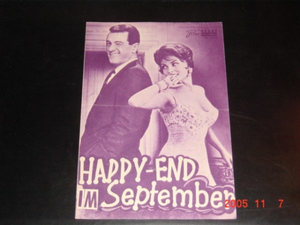 2558: Happy End im September ( Robert Mulligan ) Gina Lollobrigida, Rock Hudson, Sandra Dee, Bobby Darin, Walter Slezak, Brenda De Banzie, Ronald Howard