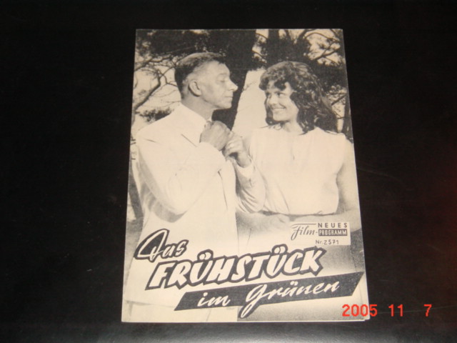 2571: Frühstück im Grünen ( Jean Renoir ) Paul Meurisse, Catherine Rouvel, Fernand Sardou, Jacqueline Morane, Jean-Pierre Granval, Ingrid Nordine, Robert Chandeau, Micheline Gary, Frederic O´Brady, Ghislaine Dumont, Jean Claudio, Paulette Dubost, Jacqueli