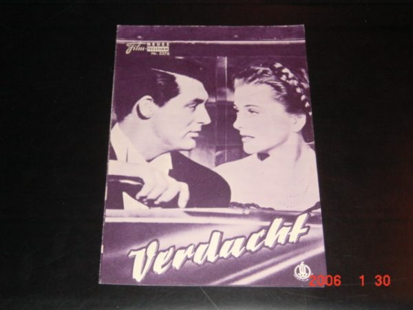 2576: Verdacht ( Alfred Hitchcock ) Cary Grant, Joan Fontaine, Sir Cederic Hardwicke, Nigel Bruce, Dame May Whitty, Heather Angel, Auriol Lee