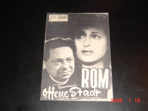 2753: Rom offene Stadt (Roberto Rossellini) Anna Magnani, Aldo Fabrizi, Marcello Pagliero, Vito Annicchiarico, Nando Bruno, Harry Feist, Giovanna Galletti, Francesco Grandjacquet, Maria Michi, Carla Revere, C. Sindici, Van Hulzen, A. Tolnay