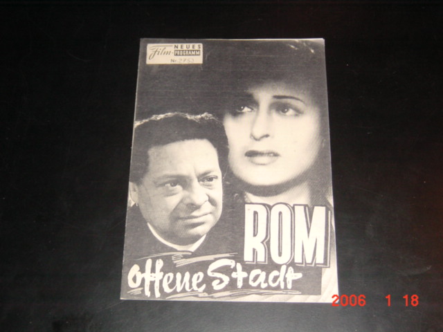 2753: Rom offene Stadt (Roberto Rossellini) Anna Magnani, Aldo Fabrizi, Marcello Pagliero, Vito Annicchiarico, Nando Bruno, Harry Feist, Giovanna Galletti, Francesco Grandjacquet, Maria Michi, Carla Revere, C. Sindici, Van Hulzen, A. Tolnay