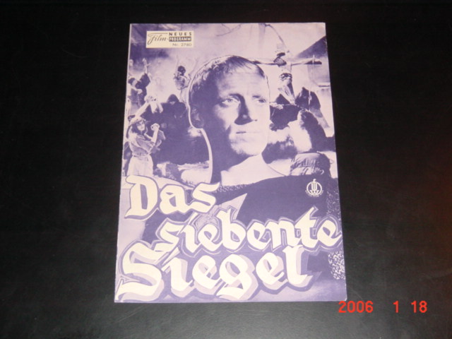 2780: Das siebente Siegel (Ingmar Bergman) Gunnar Björnstrand, Bengt Ekerot, Nils Poppe, Max von Sydow, Bibi Anderson, Inga Gill, Maud Hansson, Inga Landgre, Gunnel Lindblom, Bertil Anderberg, Anders Ek, Ake Fridell, Gunnar Olsson, Erik Strandmark, Benkt-