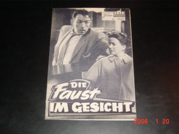 2920: Die Faust im Gesicht (Ralph Nelson) Anthony Quinn, Mickey Rooney, Jackie Gleason, Julie Harris, Stan Adams, Madame Spivy, Herbie Faye, Jack Dempsey, Cassius Clay, Steve Belloise, Lou Gilbert, Arthur Mercante
