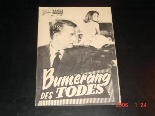 3158: Bumerang des Todes ( Edouard Molinaro ) Jean Dessailly, Monique Melinand, Alexandra Stewart, Jaques Monod, Marc Cassot, Yvette Etievant, Yves Robert, Christian Lude, Lucien Hubert, Suzanne Courtal, Jaques Pierre
