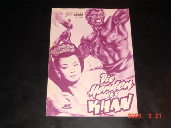 3192: Die Horden des Khan ( Remigio del Grosso ) Akim Tamiroff, Yoko Tani, Ettore Manni, Roland Lesaffre, Maria Grazia Spina, Joe Robinson, Ivan Staccioli, Tom Felleghi, Andrea Aureli