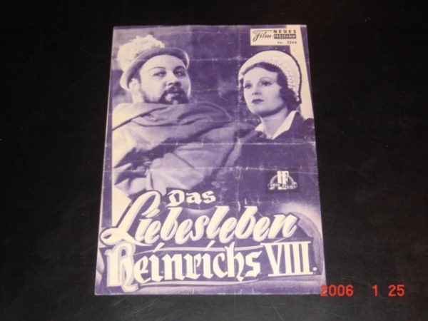 3244: Das Liebesleben Heinrichs VIII (Alexander Korda) Charles Laughton, Robert Donat, Lady Tree, Binnie Barnes, Elsa Lanchester, Merle Oberon, Franklyn Dyall, Wendy Barrie