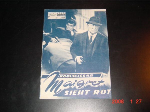 3417: Kommissar Maigret sieht rot ( Gilles Grangier ) Jean Gabin, Brad Harris, Vittorio Sanipoli, Francoise Fabian, Paul Carpenter, Ricky Cooper, Guy Decomble, Marcel Bozuffi, Paulette Dubost, Armontel