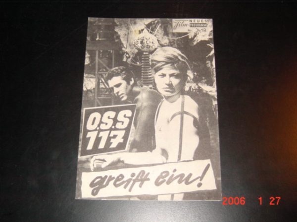 3418: O.S.S. 117 greift ein ( André Hunebelle ) Kerwyn Mathews, Nadia Sanders, Irina Demich, Henri Jacques Huet, Albert Dagnant, Daniel Emilfork, Roger Dutoit, Gisele Grimm, Jacques Harden, Yvon Chiffre, A. Weber, Mazzacorati, H. Atal, H. Guegan