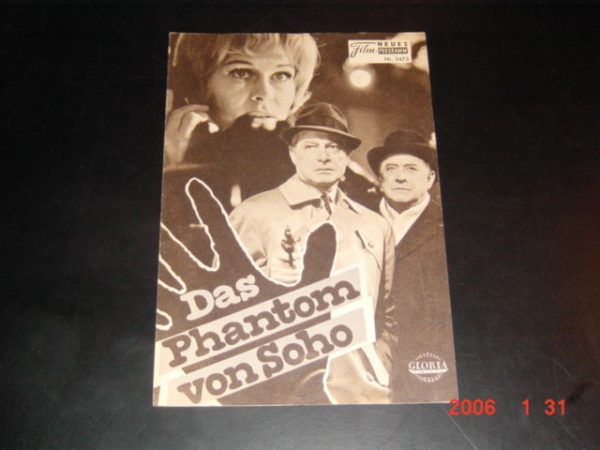 3475: Das Phantom von Soho ( Franz Josef Gottlieb ) Dieter Borsche, Barbara Rütting, Hans Söhnker, Peter Vogel, Helga Sommerfeld, Werner Peters, Hans Nielsen, Stanislav Ledinek, Otto Waldis, Hans W. Hamacher, Emil Ferdmar, Harald Sawade, Elisabeth Flicken
