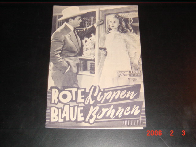 3589: Rote Lippen - blaue Bohnen ( Pierre Chevallier ) Eddie Constantine, Maria Frau, Yorik Royan, Francois Perrot, Roger Hanin, René Clermont, René Blancard, Irene Tunc, Nadine Tallier, Luisa Rivelli, Florence Landon