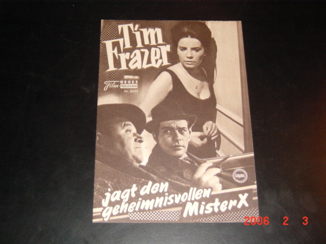 3635: Tim Frazer jagt den geheimnisvollen Mister X (Ernst Hofbauer) Mady Rahl, Adrian Hoven, Corny Collins, Paul Löwinger, Mady Rahl, Adi Berber, Sieghardt Rupp, Hector Camerlinck, Jean Balthasar, Marcel Hendrick, Bebe Suang