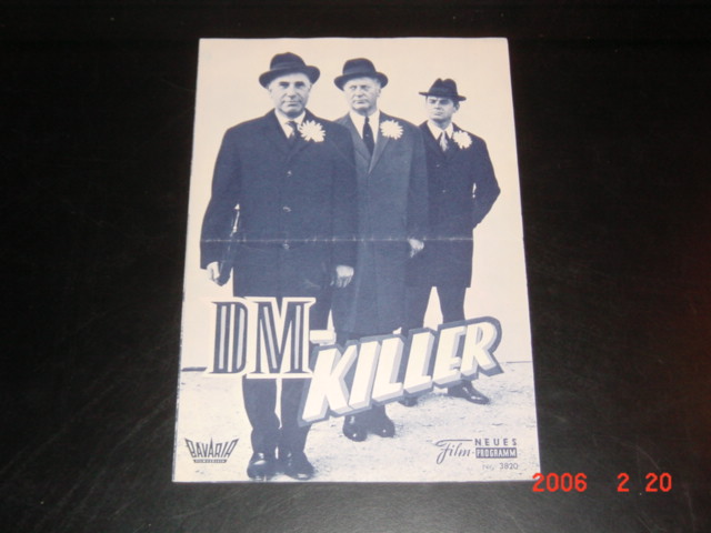3820: DM Killer (Rolf Thiele) Curd Jürgens, Daliah Lavi, Fritz Eckhardt, Walter Giller, Elga Andersen, Erica Beer, Ivan Desny, Hubert v. Meyerinck, Tilo v. Berlepsch, Fritz Eckhardt, Balduin Baas, Gisela Hahn