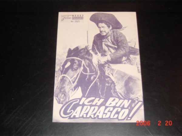 3825: Ich bin Carrasco (Martin Ritt) Paul Newman, Laurence Harvey, Claire Bloom, Edward G. Robinson, William Shatner, Howard Da Silva, Albert Salmi, Thomas Chalmers