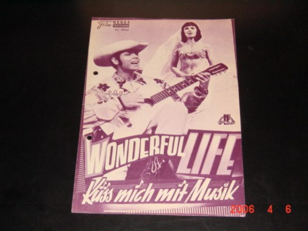 3944: Wonderful Life - Küss mich mit Musik (Sidney J. Furie) Cliff Richard, Walter Slezak, Susan Hampshire, Frank B. Marvin, Bruce Welch, Brian Bennett, John Rostill, Melvyn Hayes