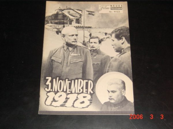 4123: 3. November 1918 (Edwin Zbonek) Erik Frey, Erich Auer, Fritz Muliar, Walter Kohut, Peter Weihs, Hugo Gottschlich, Wolfgang Grasser, Hanns Obonya, Walter Pfeil, Fritz Muliar, Kurt Sowinetz